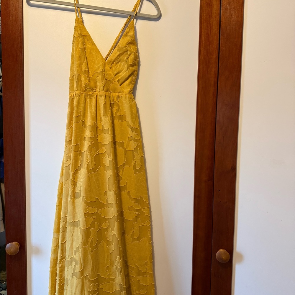 Lulu's Marigold Spaghetti Strap Maxi Dress